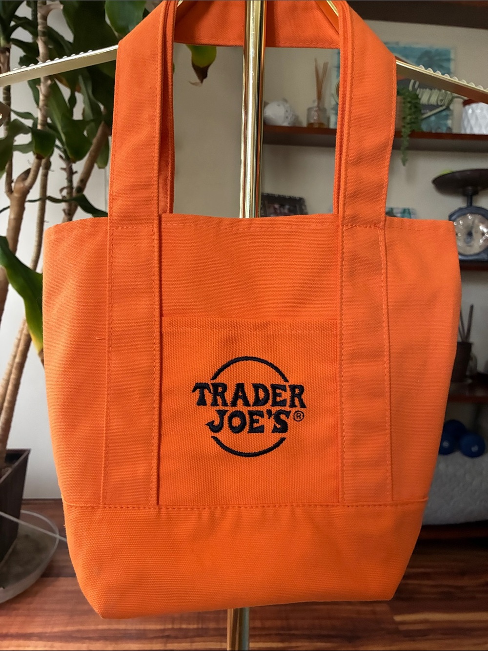 Trader Joe's Orange Canvas Tote Bag